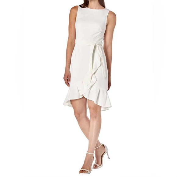 Calvin Klein White Asymmetrical Dress size 8 - Picture 5 of 9